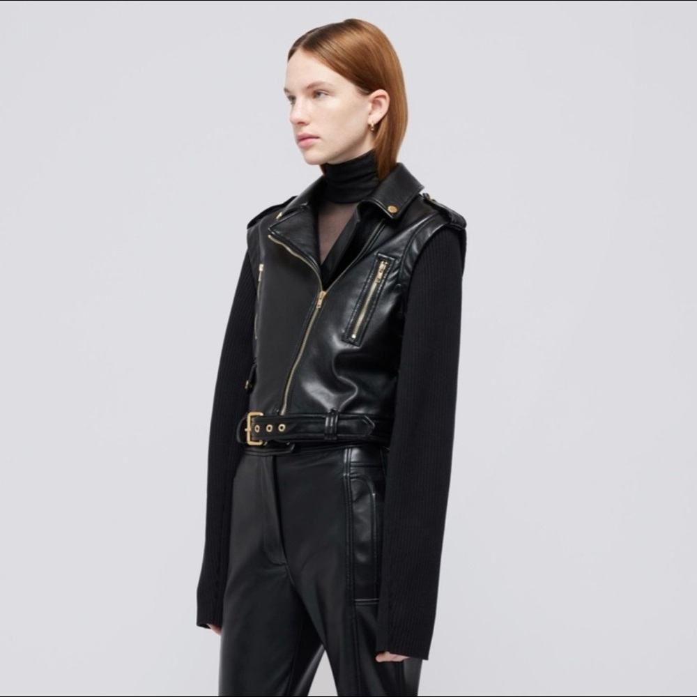 Jonathan Simkhai Belene Leather Jacket Size Small